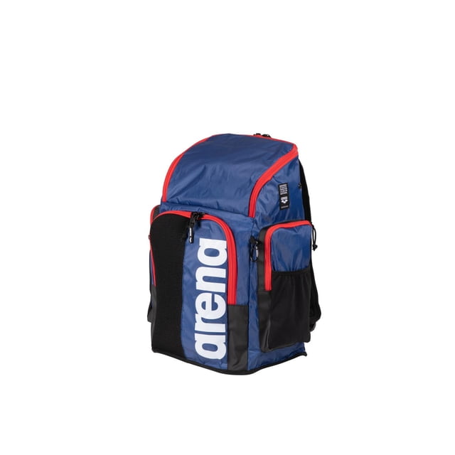 Mochila ARENA Spiky III 45L para atleta de natación azul marino/rojo/blanco