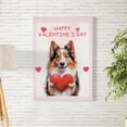 thumbnail image 2 of Happy Valentine's Day Shetland Sheepdog Brings Love Heart Vertical Matte Canvas Poster Sheltie Dog Lover Gifts Wall Art Home Decor - 02028, 2 of 5