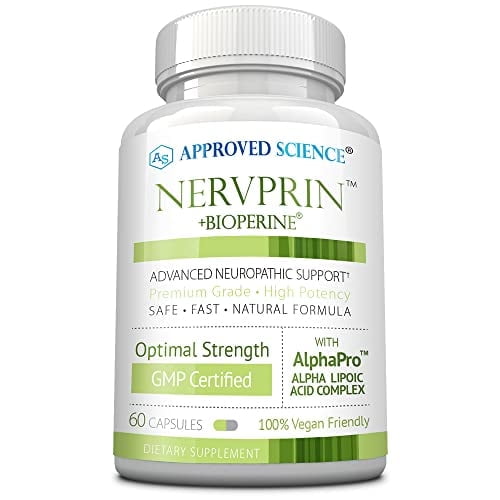 Approved Science Nervprin - Nerve Support - Benfotiamine, B12, R-Alpha-Lipoic Acid, Corydalis, Boswellia, BioPerine - 60 Capsules - Made in The USA