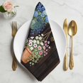 thumbnail image 2 of Spring Floral Cloth Napkins, Wooden Flowers Elegant Pastoral Botanical Washable and Reusable Dinner Napkins Set of 6, Table Napkin for Kitchen Party Birthday Wedding Hotel Housewarming 20"x20", 2 of 9