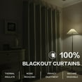 thumbnail image 2 of Light Grey 100% Blackout Linen Curtains 120 Inch Extra Length 2 Panels for Large Windows, Touching Living Room Window Treatments Sweep to Floor Black Out Thermal Insulated CurtainS, 2 of 15