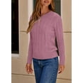 thumbnail image 6 of DOKOTOO Sweaters for Women Cable Knit Pullover Sweaters Long Sleeve V Neck Sweaters Jumper Tops, 6 of 7