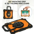 thumbnail image 5 of Dteck Case for iPad 9.7 2018/2017, iPad 6th/5th Generation Case with Rotating Handle Stand, Heavy Duty Hybrid Shockproof Rugged Case with Shoulder Strap for iPad Air 2/6th/5th Gen/Pro 9.Black + Orange, 5 of 8