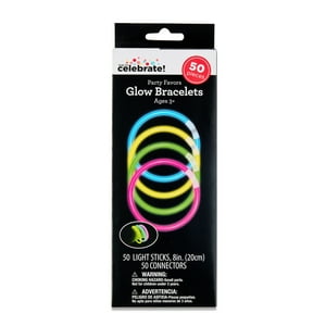 Way To Celebrate Multicolor Glow Bracelets, 50 Count