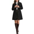 thumbnail image 2 of INSPIRE CHIC Elegant Winter Coats for Women's Casual Button Outwear Pea Overcoat XL Black, 2 of 5