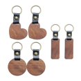 thumbnail image 5 of Almencla 6Pcs Wood Key Chain Wood Keychain DIY Craft Handmade Men Women Hanging Pendant Key Tags Key Rings for Painting Jewelry Making, 5 of 8
