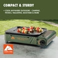 thumbnail image 2 of Ozark Trail Outdoor Butane Griddle, 7650 BTU, 15"x12" Cast Aluminum Griddle Fits 4 Burgers, CSA Approved, Green Color, 2 of 12