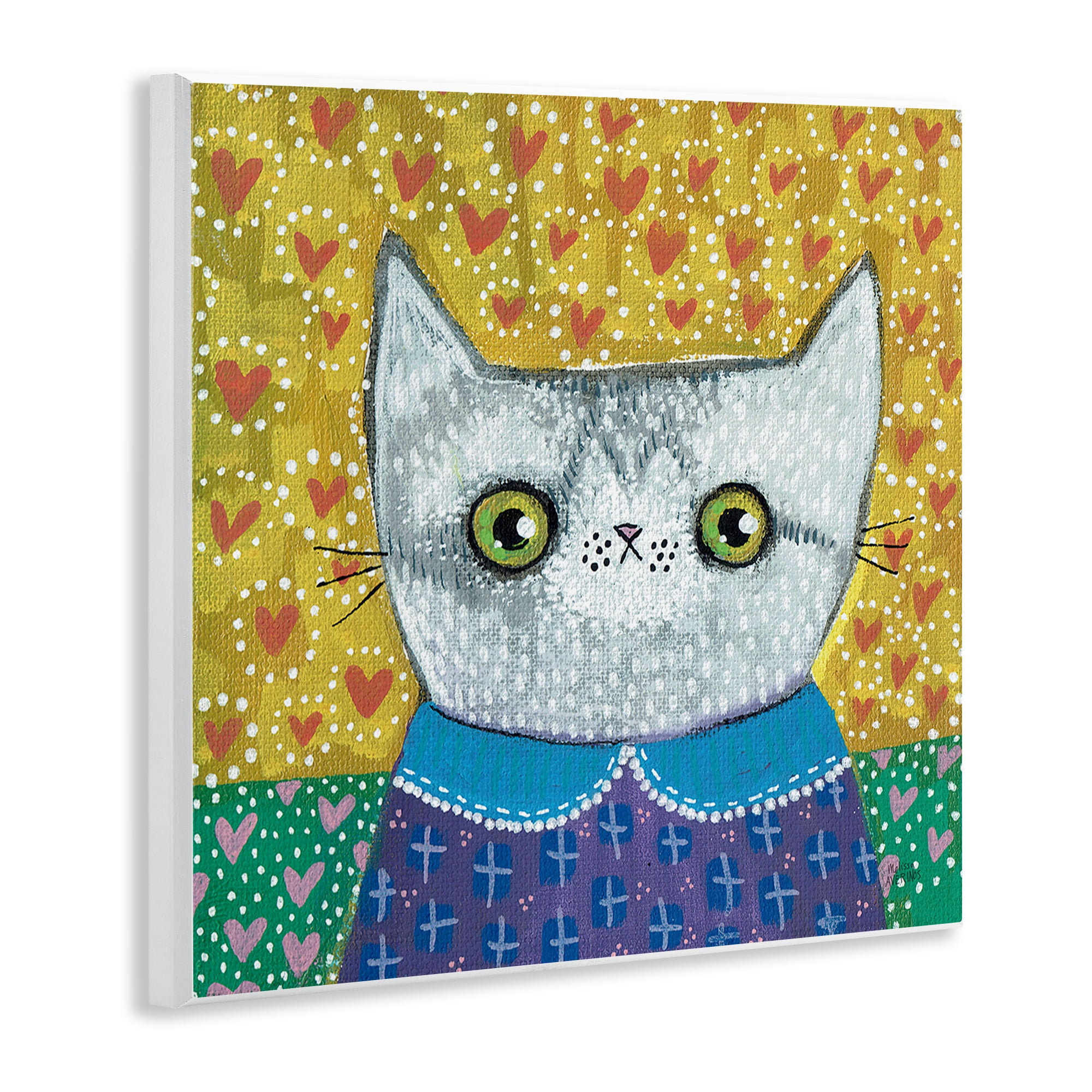Stupell Industries Kitten with Fun Patterns Animals & Insects Painting Unframed Art Print Wall Art, 12 x 12