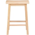 thumbnail image 5 of PJ Wood 24 Inch High Easy to Maintain Single A Frame Classic Bar Stool Saddle-seat with Built in Bars as Footrests, Natural Wood, 5 of 16