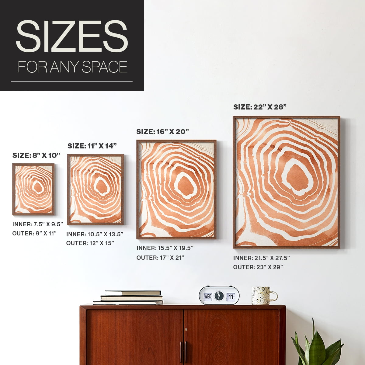 Wood Grain Suminagashi III Framed Print - Solid Wood in Single Picture Frame Solid Wood 2 Framed Print