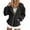 Black, variant on Women's Plus-Size Zip-Up Hoodie with Raglan Sleeves - Casual Oversized Sweatshirt Hooded Pullover Jacket with Pockets Gray