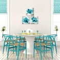 thumbnail image 2 of Turquoise Flower Pictures Teal Canvas Wall Art Teal Blue Flowers Floral Painting Wall Decor Turquoise Bathroom Picures, 2 of 6