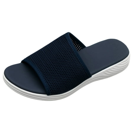 

Mnyotv Wedge Casual Shoes for Women Womens Outdoor Sandals Women Sandals Fashion New Pattern Open Toe Breathable And Comfortable Wedge Lightweight Summer Slippers Dark Blue 42