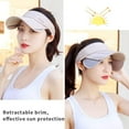 thumbnail image 3 of Gorra de visera solar de verano para mujer, gorra de golf ajustable con visera retráctil, protección UV, gorra deportiva para playa o tenis, 3 of 6
