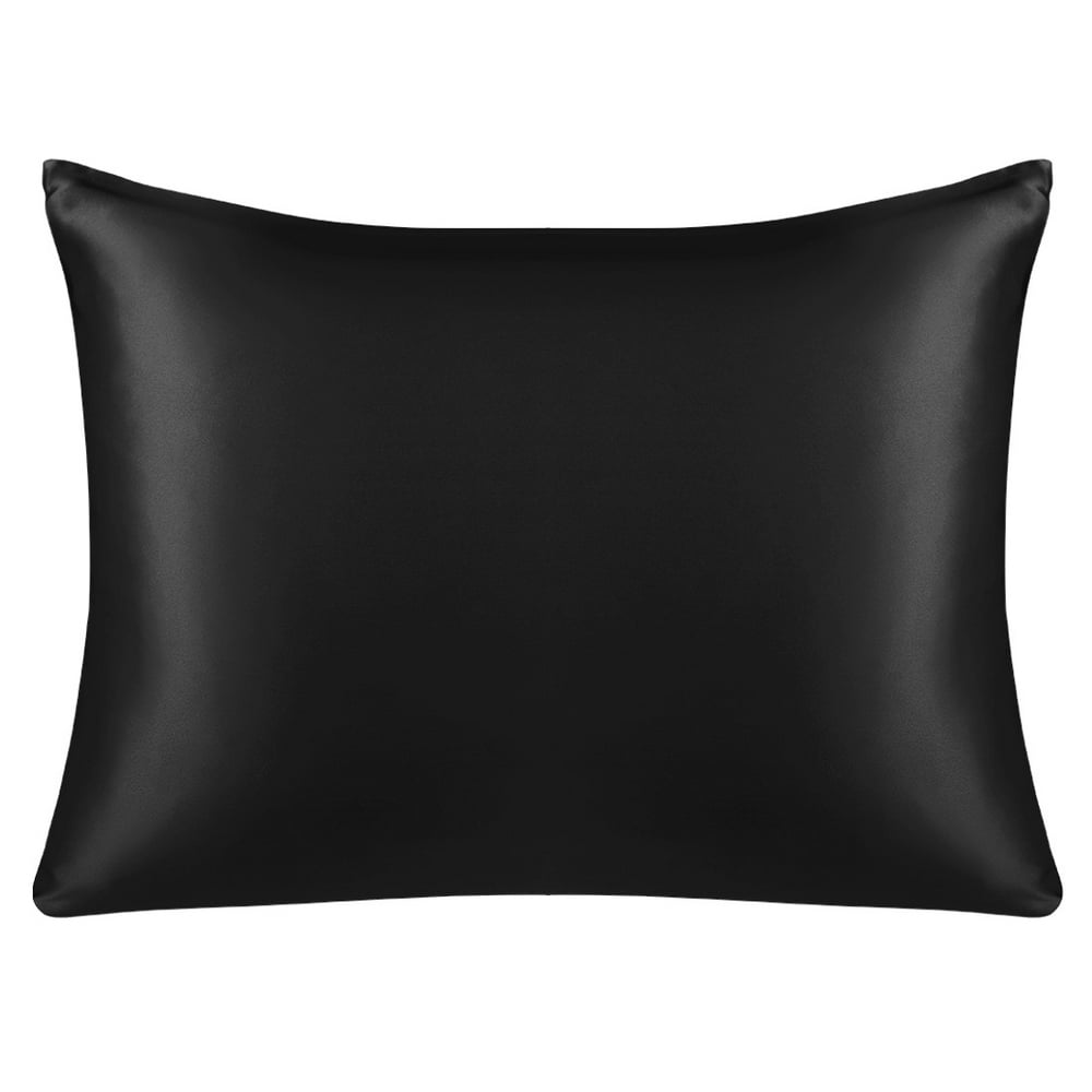 1Piece 22 Momme Mulberry Silk Pillowcase for Hair Black King Walmart