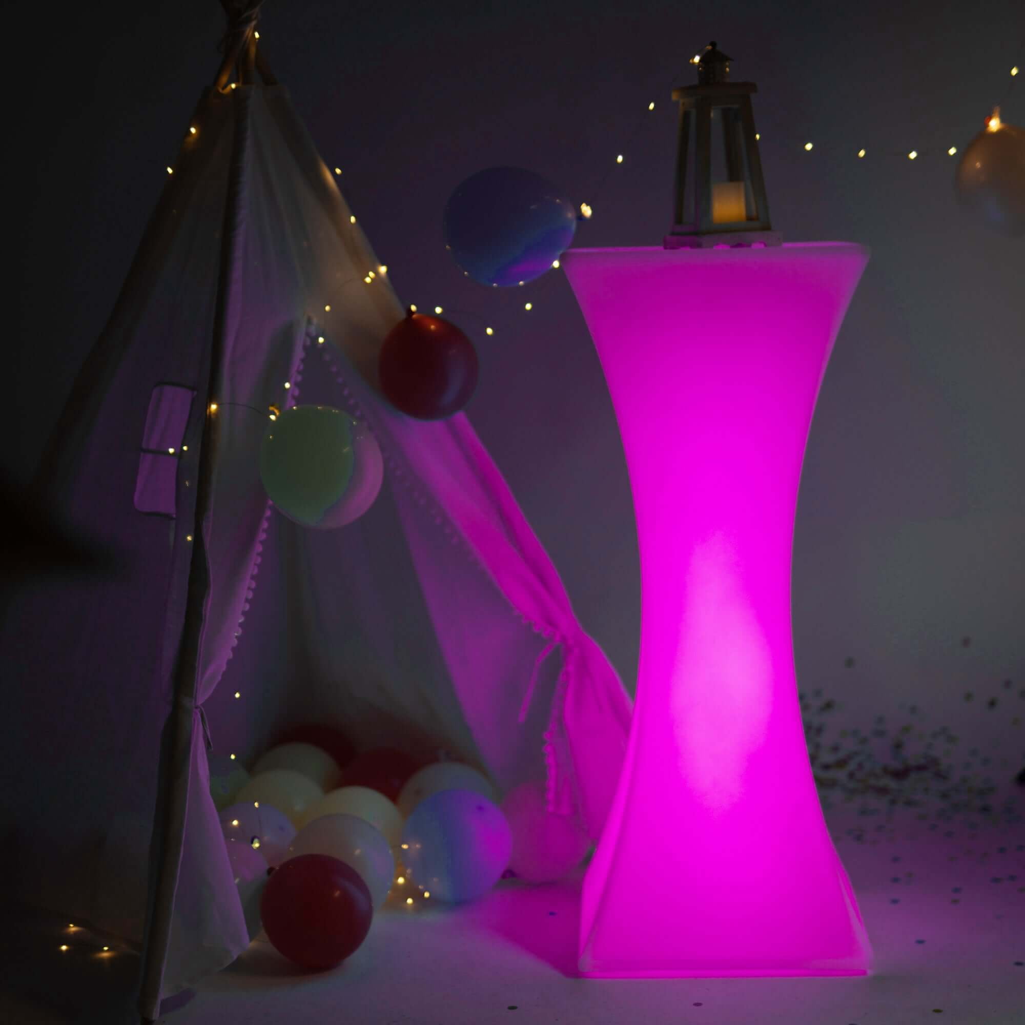 Efavormart 18"x43" Cordless LED Rechargeable Light Up Cocktail Table Furniture - Color Changing, Waterproof with Accessory Bag
