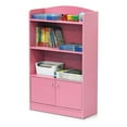 thumbnail image 4 of Furinno Lova Bookshelf with Storage Cabinet, Pink, 4 of 8