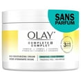 thumbnail image 2 of Olay Complete+ Rich Moisturizing Cream Fragrance-Free, 3-in-1 Hydrating Face Cream for Dry Skin with Vitamin B3, Vitamin E, and Ceramides, 2 of 12