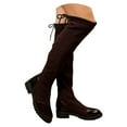 thumbnail image 6 of Mostsola Suede Knee High Boots Women Heeled Elastic Over the Knee Boots Round Toe Long Boots, 6 of 7