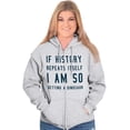 thumbnail image 3 of History Repeats Itself Dinosaur Pet Zip Up Hoodie Men's Women's Brisco Brands 2X, 3 of 6