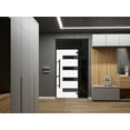 thumbnail image 6 of Front Exterior Prehung Steel Door / Ronex 0131 Grey / Side and Top Exterior Window Sidelite / Entry Metal Modern Painted W36+12" x H80+16" Left hand Inswing, 6 of 6