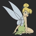 thumbnail image 2 of Junior's Peter Pan Tinker Bell Sitting Distressed Portrait  Sweatshirt Charcoal X Small, 2 of 2