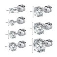 thumbnail image 3 of QQTDFG 1 Pc CZ Crystal Stud Earrings Stainless Steel Earrings Cartilage Helix Piercing-Silver-2mm, 3 of 9