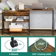 thumbnail image 5 of DWVO 360° Free Rotating Sofa Side Table, Mobile Couch Desk with Storage Drawer and Shelves, Movable Snack Table for Home Office, Rustic Brown, 5 of 7
