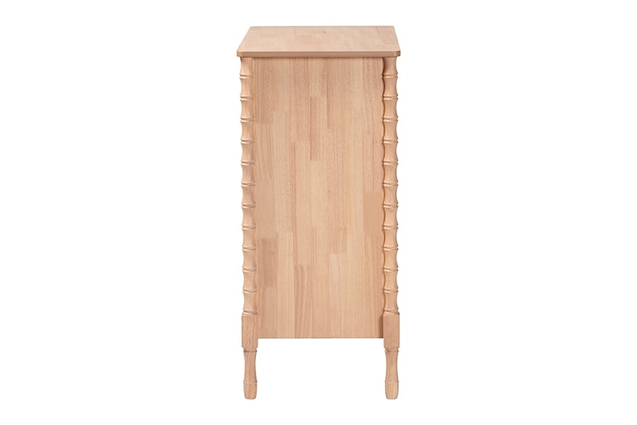 Baxton Studio Laurent Mid-Century Chest, 4-Drawer, Beech Brown