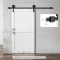 thumbnail image 2 of 42" x 84" White Sliding Barn Door with 7FT Hardware Kit, Waterproof PVC-Coated MDF & Pine Wood, Space-Saving Industrial Style for Kitchen, Bathroom, Bedroom and Laundry Room, 2 of 7