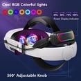 thumbnail image 5 of 10000mAh Battery Head Strap for Meta Quest 3s/3 with Cool RGB and Magnetic Battery Design,for Oculus Quest 3/3s Accessories Extra VR Playtime Premium Comfort & Adjustable, Reduce Facial Stress, 5 of 6