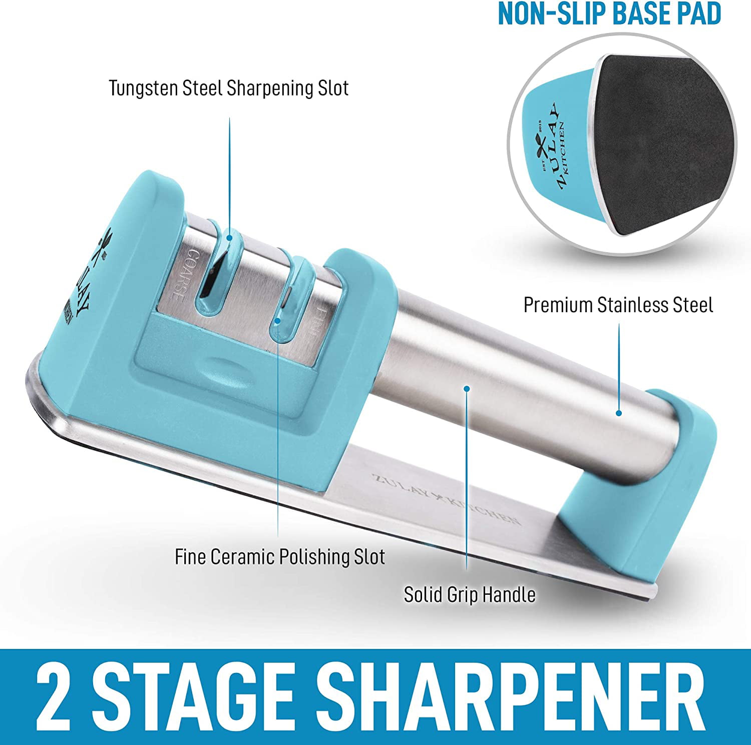 LAVEUX Professional Knife Sharpener Stainless Steel with Tungsten and  Ceramic Coarse and Fine Honing. Revive Even the Dullest Knives Quickly and  Easily. For All Straight Steel and Serrated Blades. - Ben's Discount