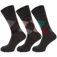 thumbnail image 2 of Mens Traditional Argyle Pattern Non Elastic Lambs Wool Blend Socks (Pack Of 3), 2 of 2