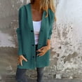 thumbnail image 2 of GigrtiJin Fall Cardigan Hooded Coat for Womens Loose Long Sleeves Button down Jacket Solid Color Casual Plus Size Coat, 2 of 6