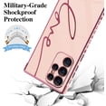 thumbnail image 2 of Compatible for Samsung Galaxy S22 Ultra 5G 6.8" Case with Cute Side Love Heart and Plating Love Letter Pattern Case for Women Girls Shockproof Soft TPU Full Camera Lens Protection Case-Pink, 2 of 14