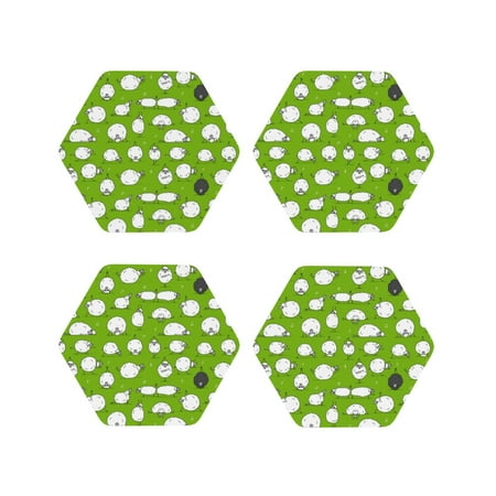 

Kdxio Funny Sheep Doing Yoga Funny Coasters 4 Pcs Leather Coasters Housewarming Gifts Protect Furniture from Water Marks Scratch and Damage