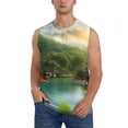 thumbnail image 2 of Fotbe Men's Lake Forest Dinosaur Print Men's Sleeveless Muscle Tank Tops Casual T-Shirts for Gym Workout Beach-XX-Large, 2 of 8