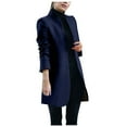 thumbnail image 3 of Women Wool Trench Long Overcoat Winter Fashion Outwear Soft Warm Button Jacket For Ladies, 3 of 5