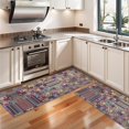 thumbnail image 3 of Kitchen Rugs Sets Of 2,Multicolor Ethnic Patchwork Pattern Anti Fatigue Kitchen Mat Rugs Non Slip Washable,Decorative Kitchen Floor Mats for Kitchen,Sink,Laundry,17"X47", 3 of 5