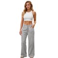 thumbnail image 4 of Low Rise Sweatpants Women Wide Leg Baggy Joggers with Pockets Athletic Workout Sweatpants Lounge Pants Gray XL, 4 of 6
