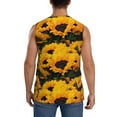 thumbnail image 4 of Bixox Men's Flower Bush Sunflower Printed Shirt Sleeveless Fitness Tank Top-Small, 4 of 7