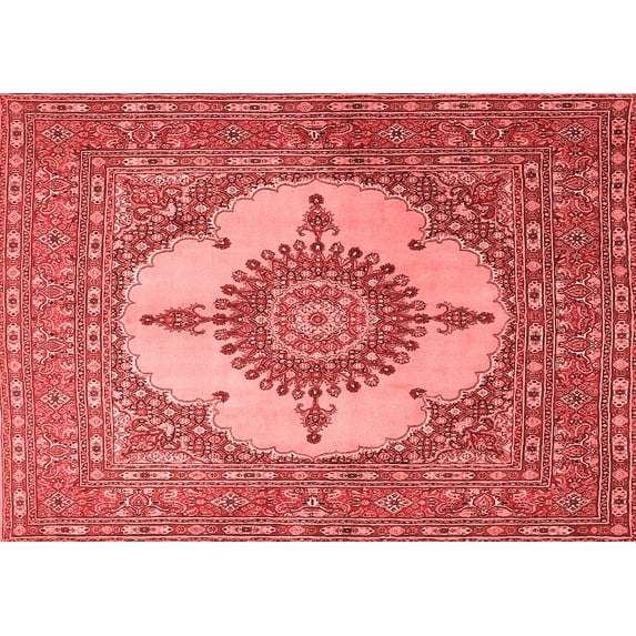 Ahgly Company Indoor Rectangle Medallion Red Traditional Area Rugs, 4' x 6'
