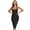 Black, variant on Women's Sexy Elastic Cross Spaghetti Strap Rayon Knee Length Bodycon Dress Fuchsia