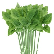 Uxcell Floral Wire Stem with Leaves, Artificial Plastic Rose Floral Wire Stems for DIY Craft Bouquet 40 Pcs