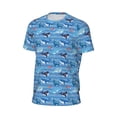 thumbnail image 6 of Wukai Blue Fish Print Men's Short-Sleeved Mesh T-Shirt,Quick-Dry Short Sleeve Workout T-Shirt-3X-Large, 6 of 8