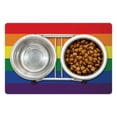 thumbnail image 1 of Pride Pet Mat for Food and Water, Simplistic Design of LGBT Flag Rainbow Colors Gender Freedom Gay Community Love Wins, Non-Slip Rubber Mat for Dogs and Cats, 18" X 12", by Ambesonne, 1 of 2