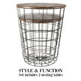 thumbnail image 6 of Lavish Home End Tables Set of 2 - Nesting Basket Tables for Blanket Storage, Brown, 6 of 8