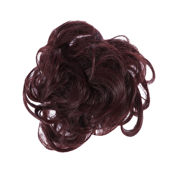 Extensiones de cabello sintético con cola de caballo para mujer, moño, coletero, ondas elásticas y rizadas (33#)