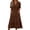 A-Brown, variant on Summer Dresses for Women With Pockets Casual Solid Color V-Neck Short Sleeve Loose Tunic Tiered Long Dress A-Purple XXL