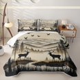 thumbnail image 2 of Erosebridal Rustic Deer Moose Quilt Full for Women Men, Farmhouse Mountain Print Full Bedspread Sets, 3 Pieces, 2 of 7